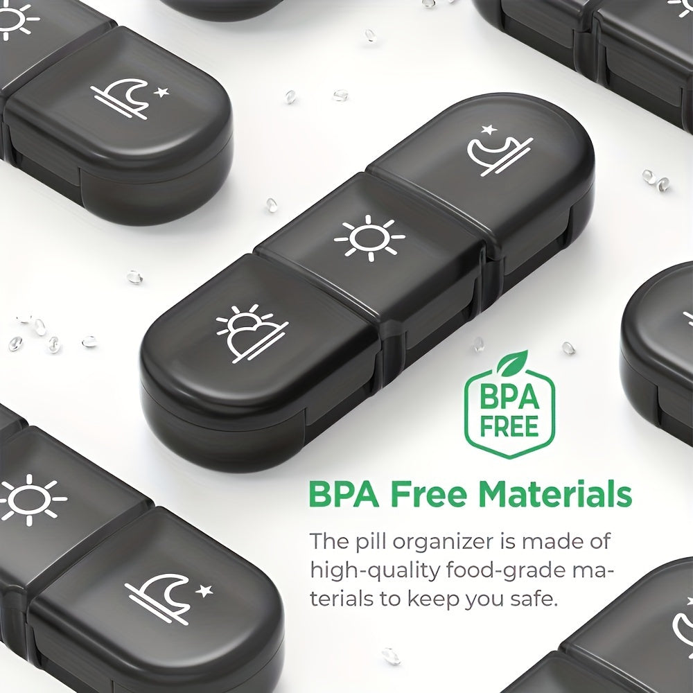 Weekly Pill Organizer 21-Compartment Plastic Medicine Case for Daily Use