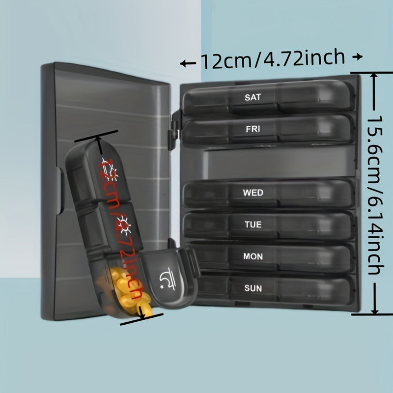 Weekly Pill Organizer 21-Compartment Plastic Medicine Case for Daily Use