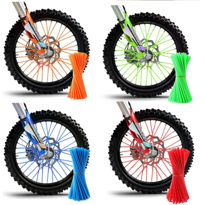 Motorcycle Dirt Bike Off Road Rim Wheel Spoke Cover 72pcs Black Stainless Steel