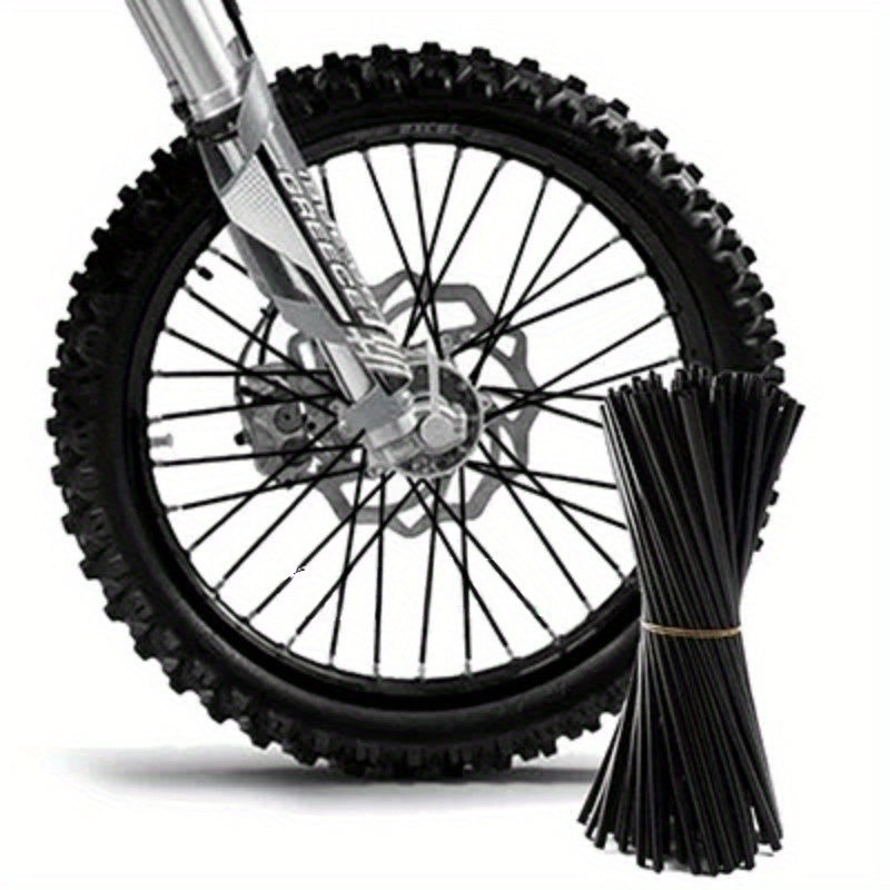 Motorcycle Dirt Bike Off Road Rim Wheel Spoke Cover 72pcs Black Stainless Steel