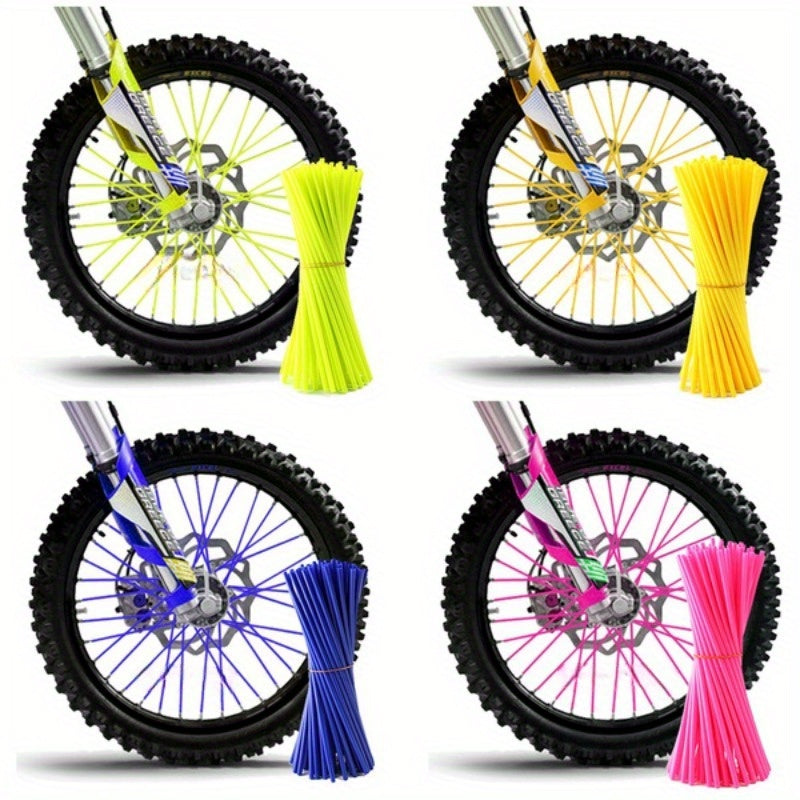Motorcycle Dirt Bike Off Road Rim Wheel Spoke Cover 72pcs Black Stainless Steel