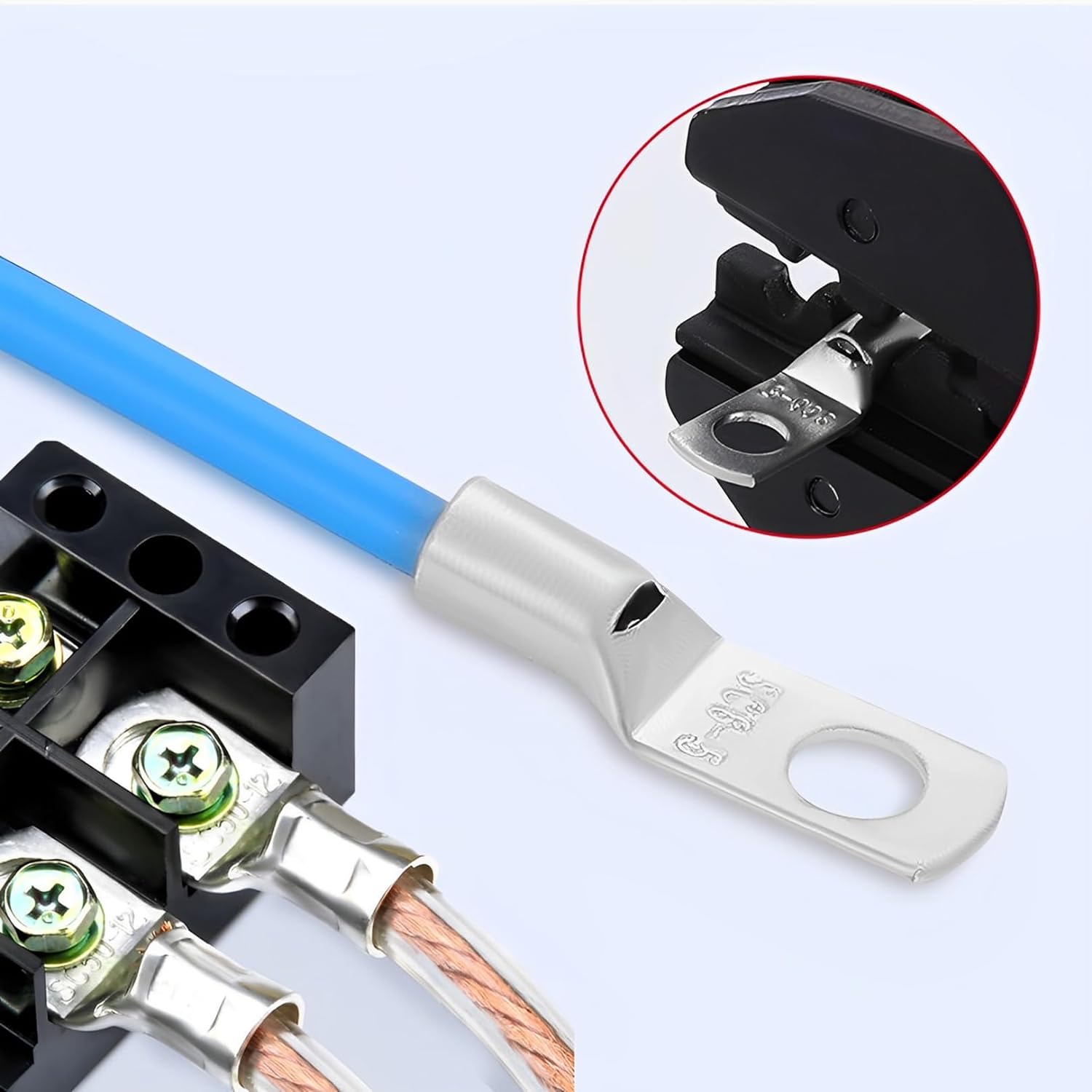 60pcs Tinned Copper Electrical Terminals Set with Storage Box for Battery and Wire Connections