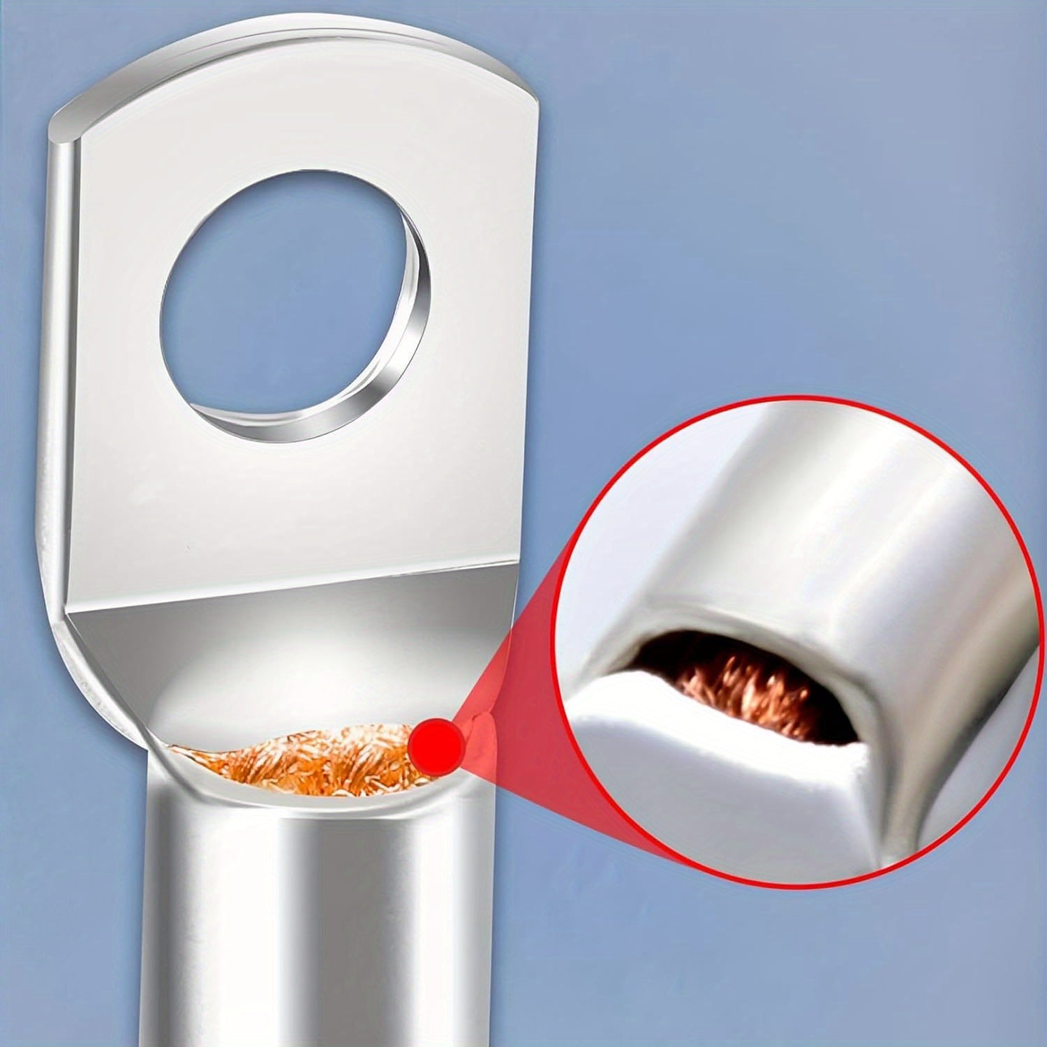 60pcs Tinned Copper Electrical Terminals Set with Storage Box for Battery and Wire Connections