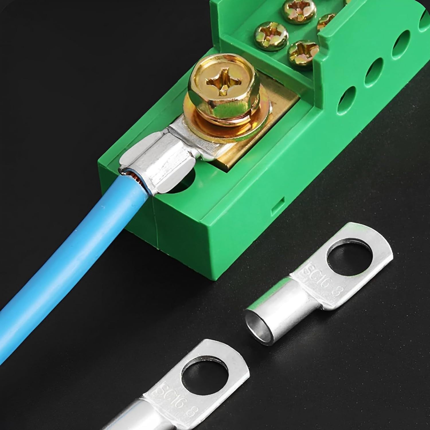 60pcs Tinned Copper Electrical Terminals Set with Storage Box for Battery and Wire Connections