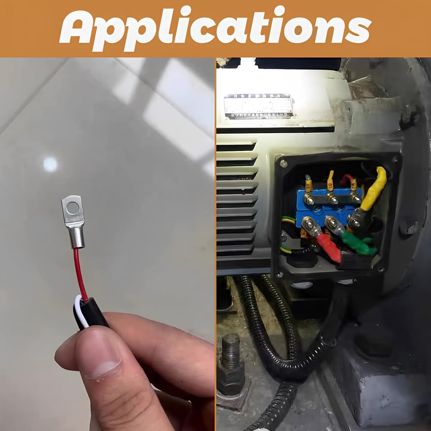 60pcs Tinned Copper Electrical Terminals Set with Storage Box for Battery and Wire Connections