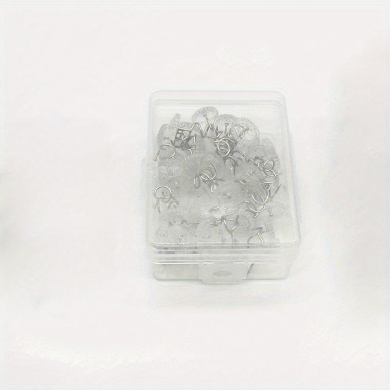 Set of 50 Clear Upholstery Pins for Securing Bed Skirts Couches Sofas Drapes
