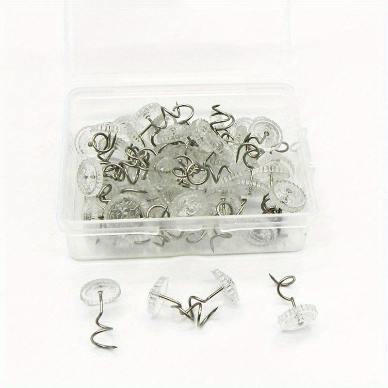 Set of 50 Clear Upholstery Pins for Securing Bed Skirts Couches Sofas Drapes
