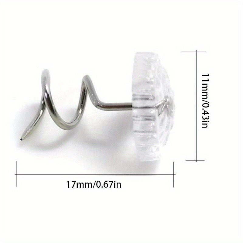 Set of 50 Clear Upholstery Pins for Securing Bed Skirts Couches Sofas Drapes