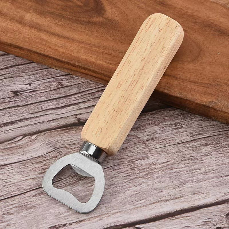 Set of 10 Wooden Bottle Openers for Beer Soda Wine Caps Kitchen Bar Tools