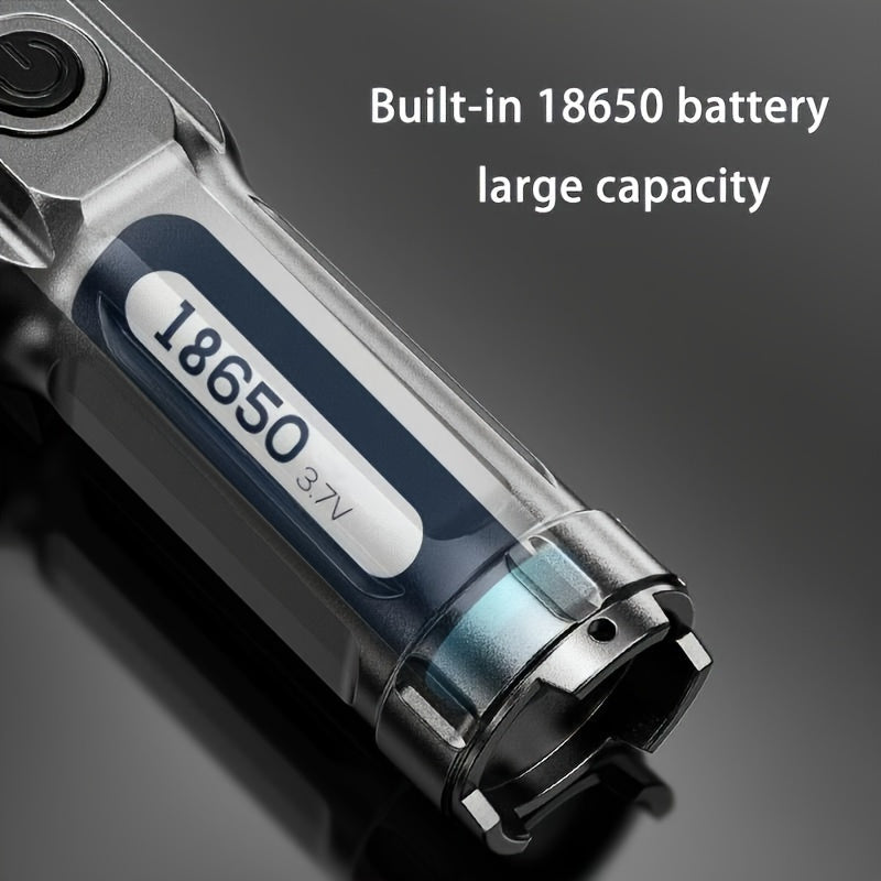 Portable LED Flashlight with USB Charging 800mAh Battery for Outdoor and Home Use