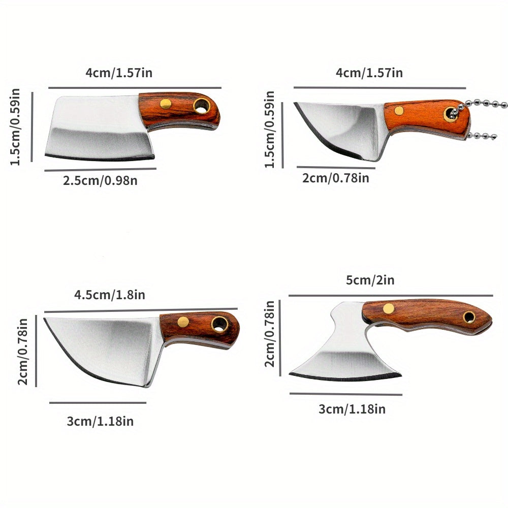 Set of 6 Mini Knives with Sheaths Including Chef Knife Bottle Opener and Keychains