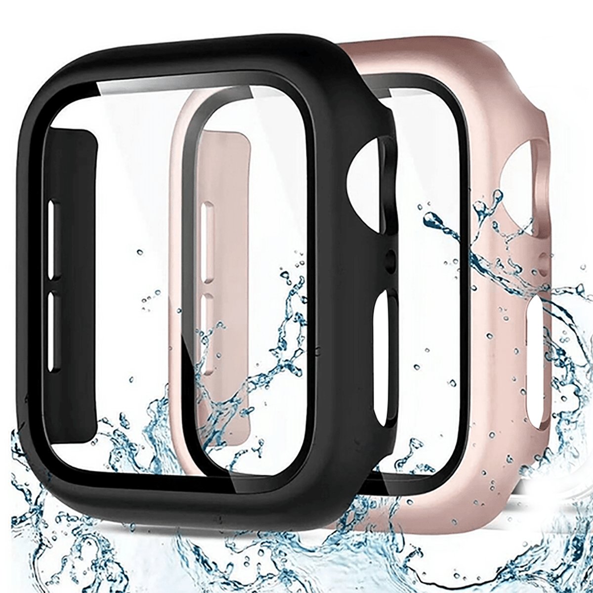 4-Piece Apple Watch Case and Screen Protector Set for Series 8/7/SE/6/5/4/3/2 40mm-45mm Ultra-Thin Scratch-Resistant