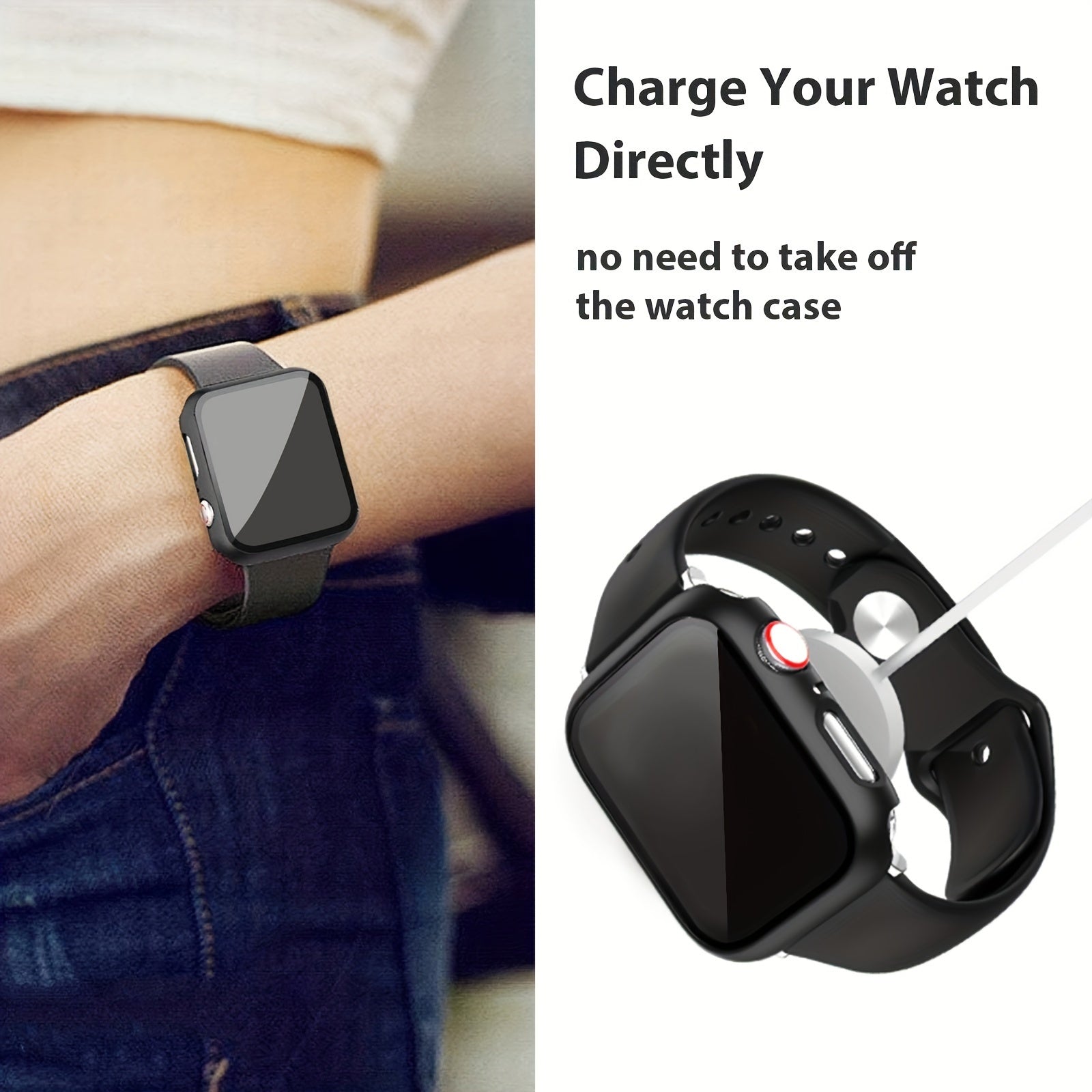 4-Piece Apple Watch Case and Screen Protector Set for Series 8/7/SE/6/5/4/3/2 40mm-45mm Ultra-Thin Scratch-Resistant