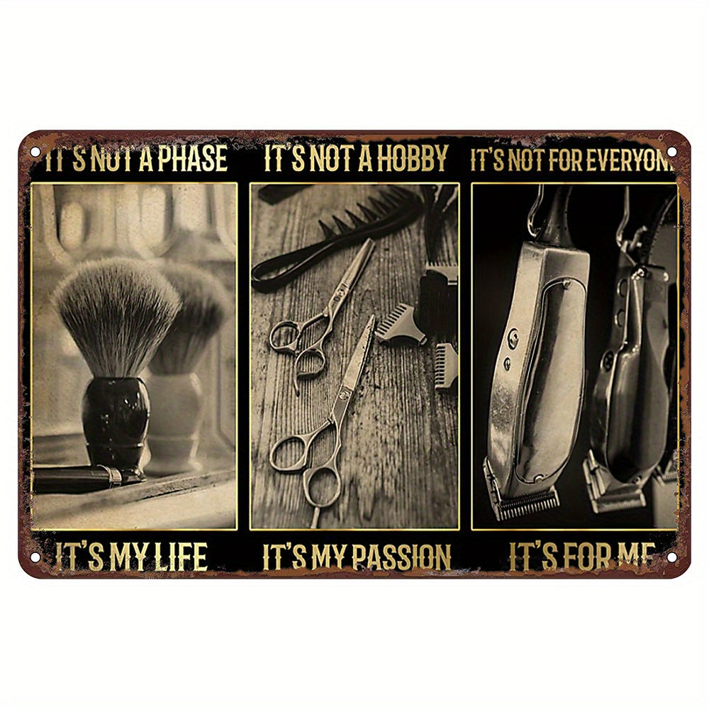 Metal Tin Sign Wall Decor for Salons and Shops Vintage Barber Tools Decorative Interior Gift