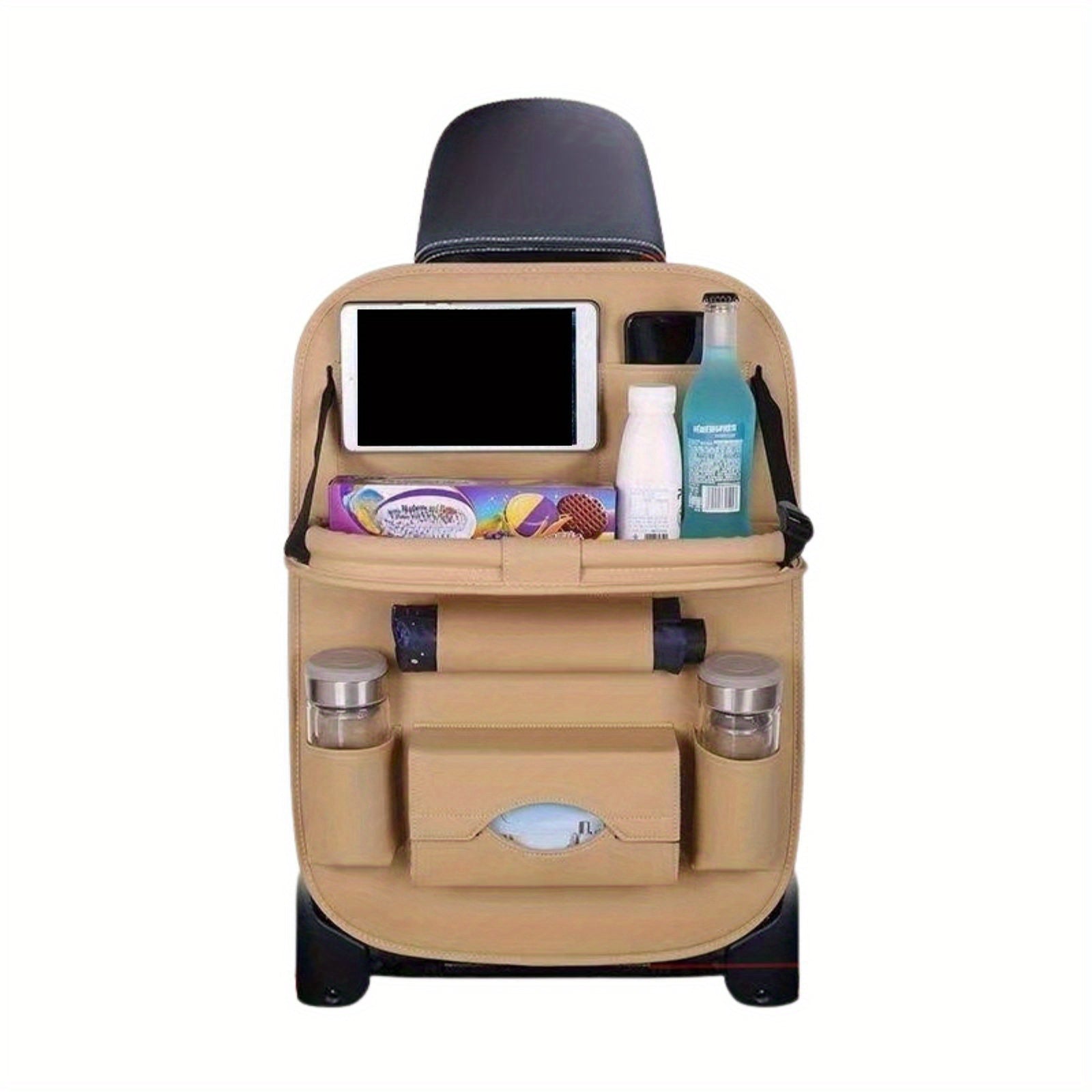 1 шт. Универсальный органайзер для заднего сиденья автомобиля из кожаного материала для улучшения хранения, максимизации пространства и поддержания чистоты в интерьере автомобиля. Легкий в установке, прочный мешок.