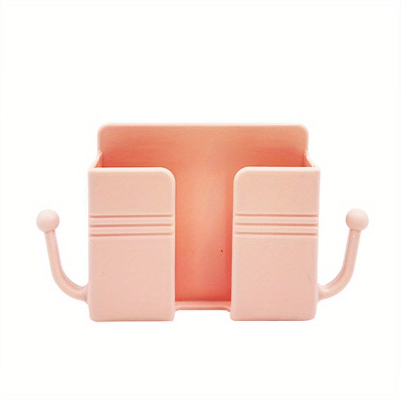 Wall-Mounted Remote Control Rack with Phone Charging Stand for Home Office Decor