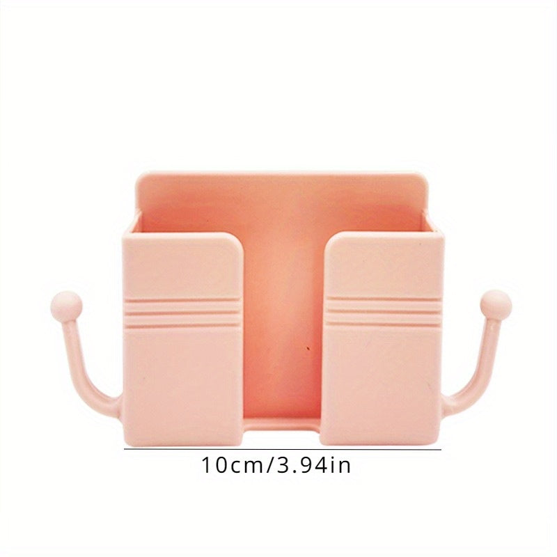 Wall-Mounted Remote Control Rack with Phone Charging Stand for Home Office Decor