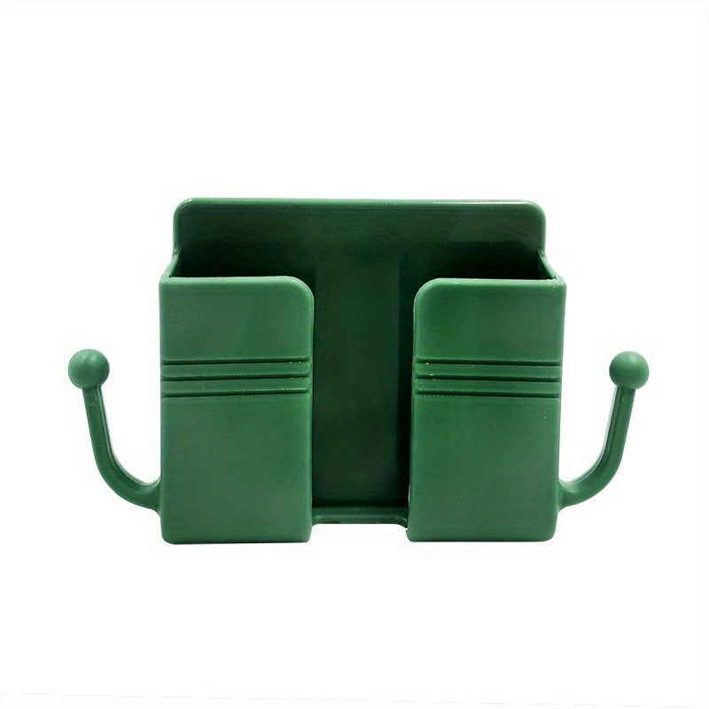 Wall-Mounted Remote Control Rack with Phone Charging Stand for Home Office Decor