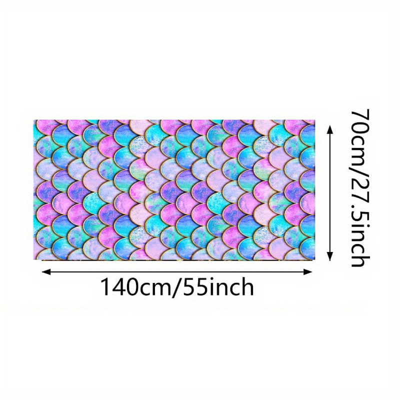 Ayollar uchun mermaid baliq qobiqlari naqshidagi suzish bathrobe, tez quriydigan va namni o'zlashtiruvchi, 70*140 sm yoki 90*180 sm o'lchamlarida mavjud. Plyaj, basseyn yoki sport uchun mukammal.