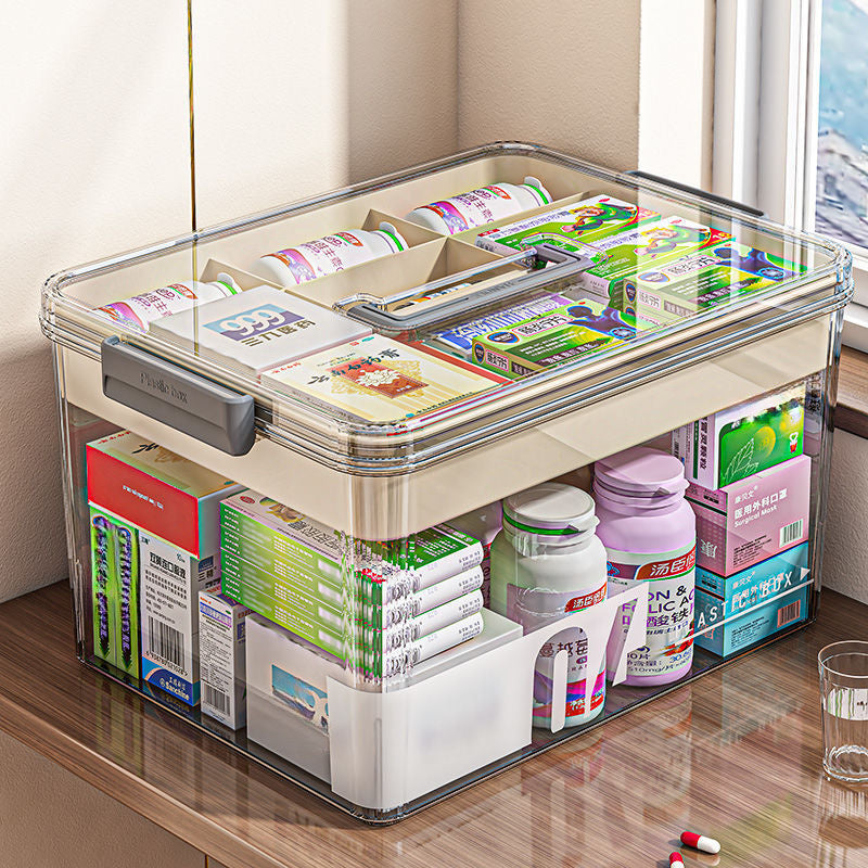 Large Capacity Waterproof Multi-Layer Medical Storage Box for Organizing Small Medicine Items