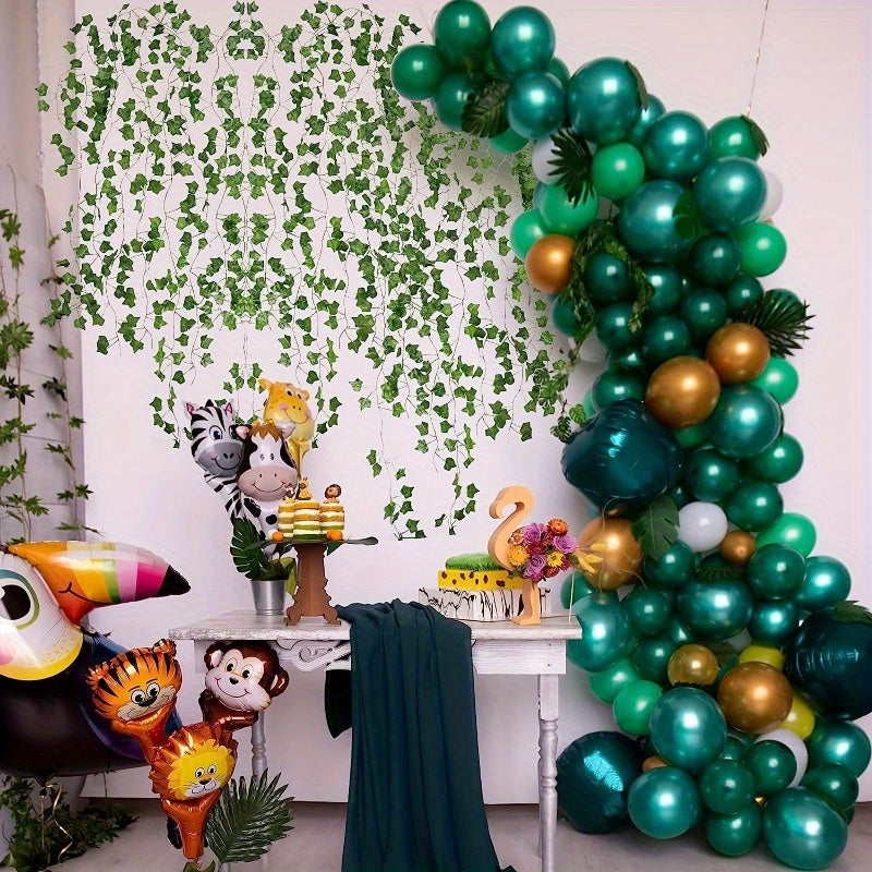 6 реалистичных искусственных плющевых гирлянд - идеально подходят для домашнего декора, стен, спален, патио, праздничных украшений и поделок. Включены материалы из смолы.