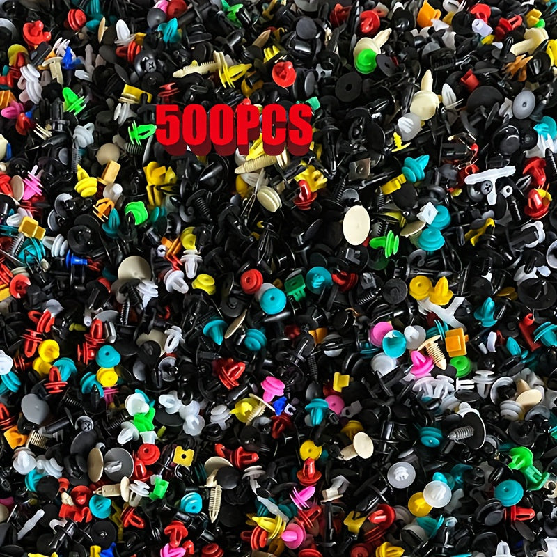 Juego de sujetadores universales para coche 500 piezas, material PP, anti-desgaste, parachoques, panel de puerta