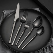30-Piece Stainless Steel Tableware Set for Hotels Restaurants Banquets with Steak Knife Fork Spoon