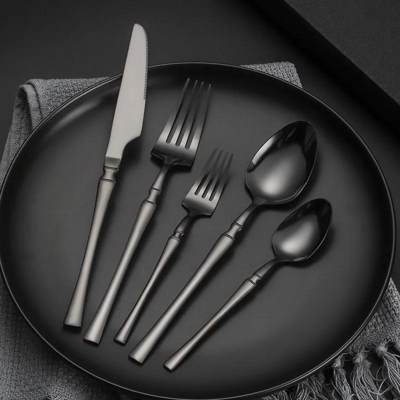 30-Piece Stainless Steel Tableware Set for Hotels Restaurants Banquets with Steak Knife Fork Spoon