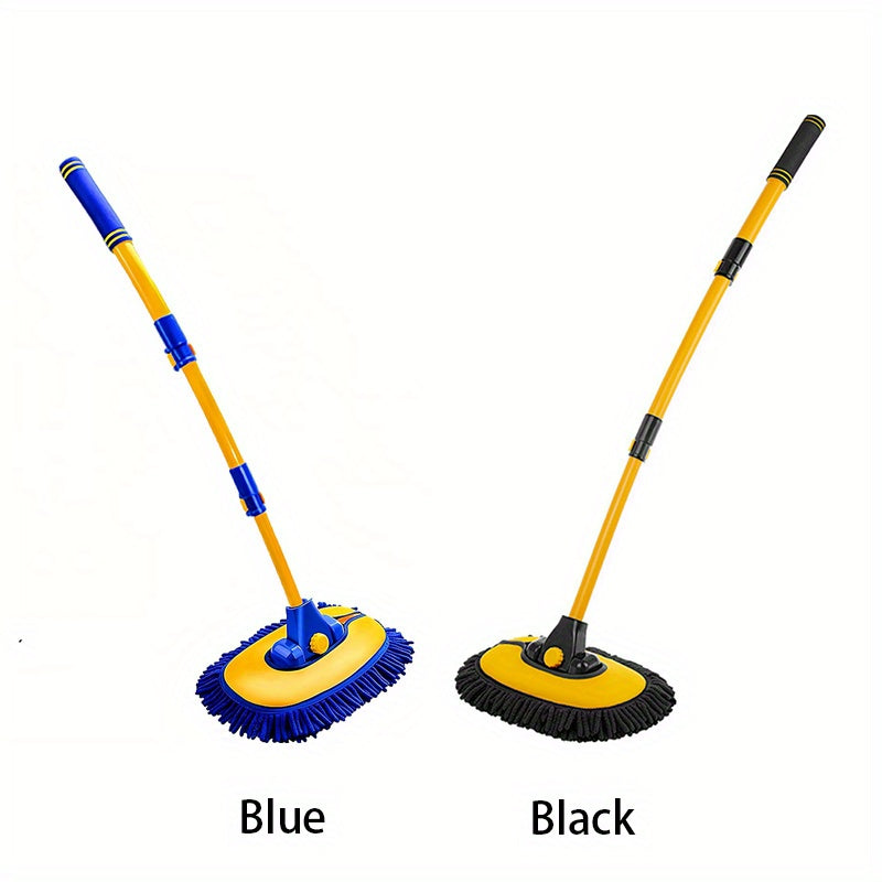 Telescopic Car Wash Mop with Adjustable Angle Head Lightweight Aluminum Handle Microfiber Bristles