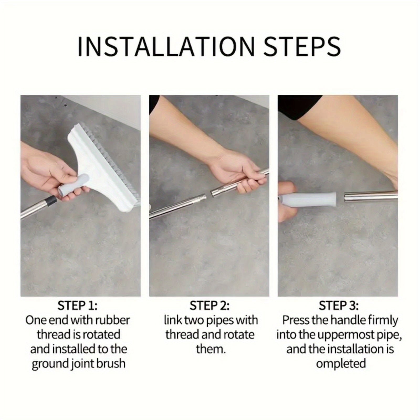 Kengaytiriladigan aylanuvchi cho'tka plitka va fugalar uchun - chuqur tozalash uchun ideal, uzun tutqichi va plastik tuklari mavjud. Turli joylarda, masalan, yashash xonasi, yotoqxona, ochiq joylar va avtomobil tozalashda foydalanish uchun mos.