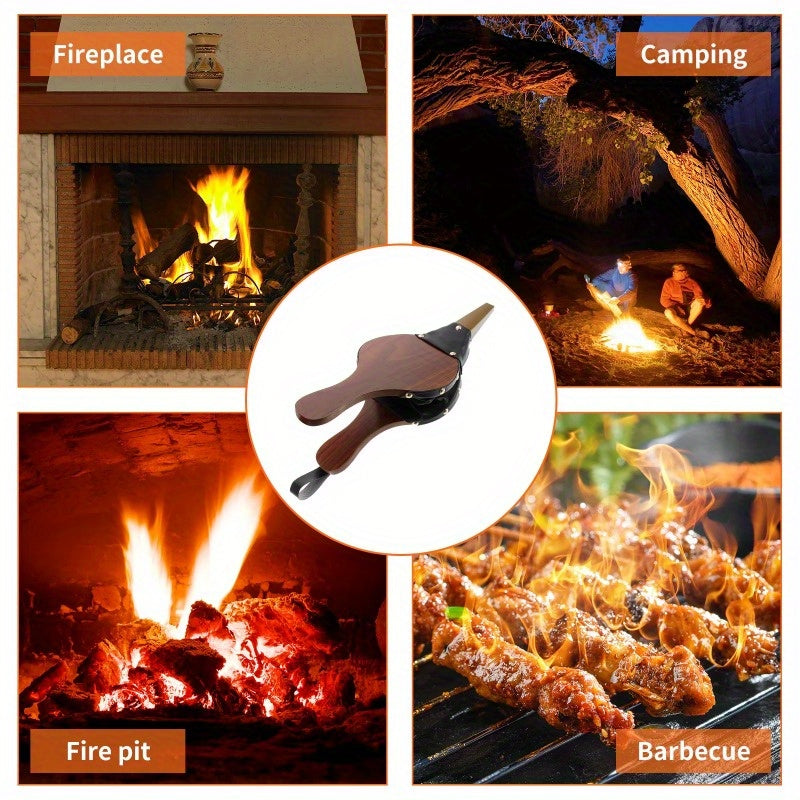 Handheld Bellows Duster for BBQs and Stoves, Faux Leather, Portable, Manual Operation