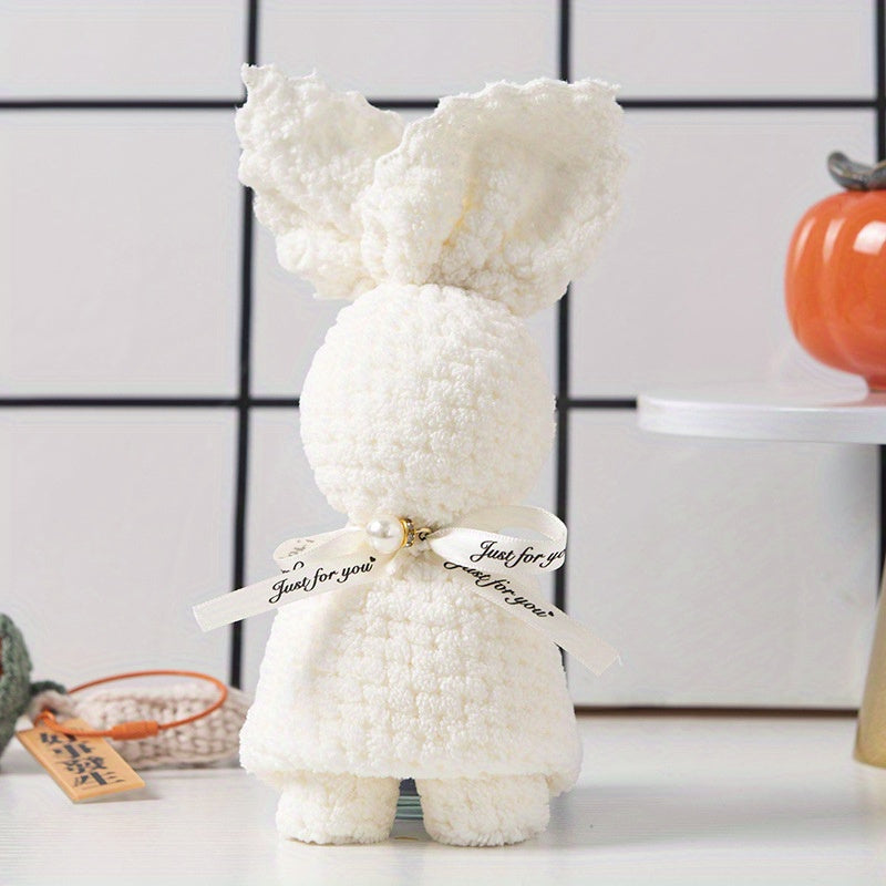 Cute Rabbit Pattern Washcloth Bath Towel Absorbent Quick-Drying Super Soft Skin-Friendly