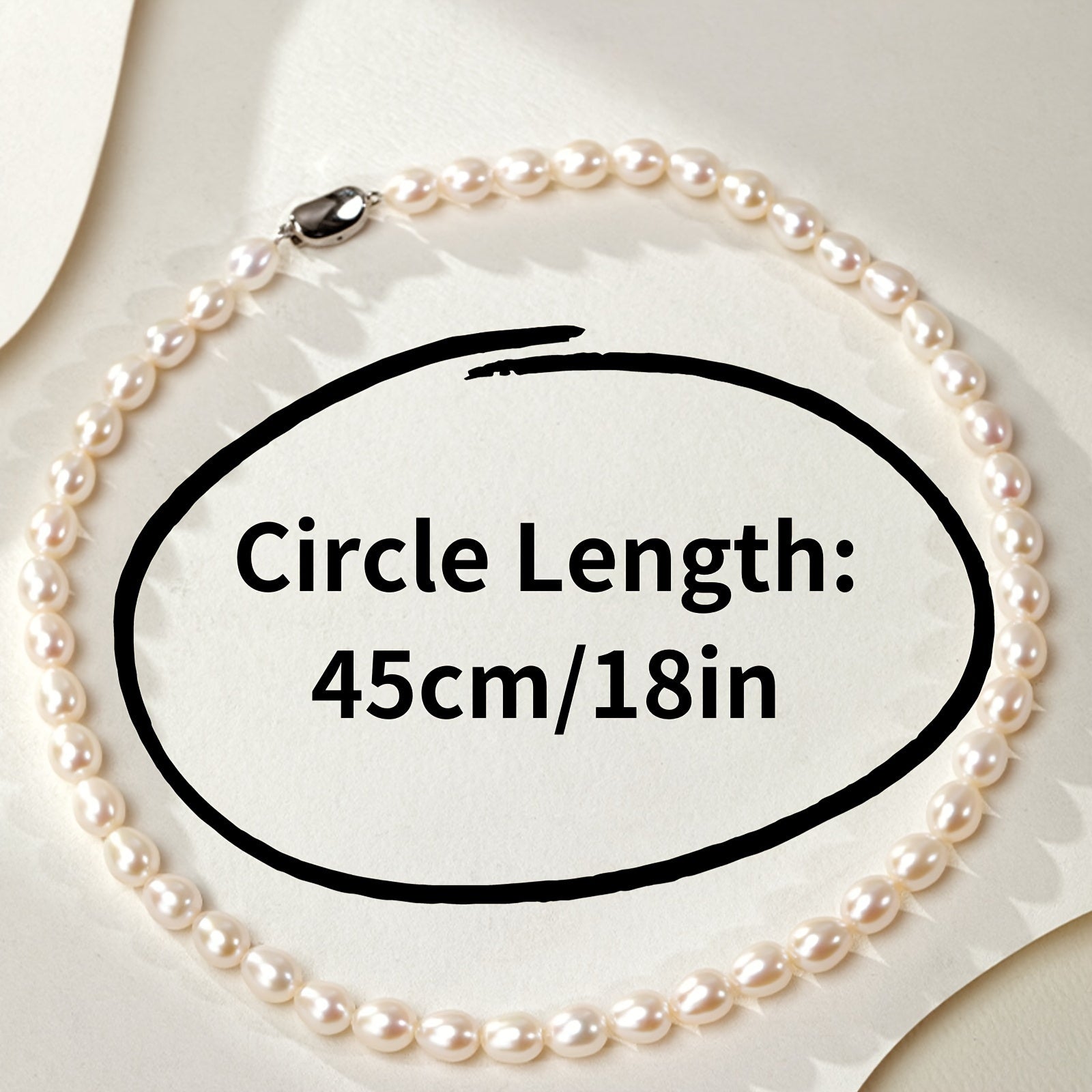 Freshwater Pearl Necklace with Silver-Plated Natural Pearl and Gift Box