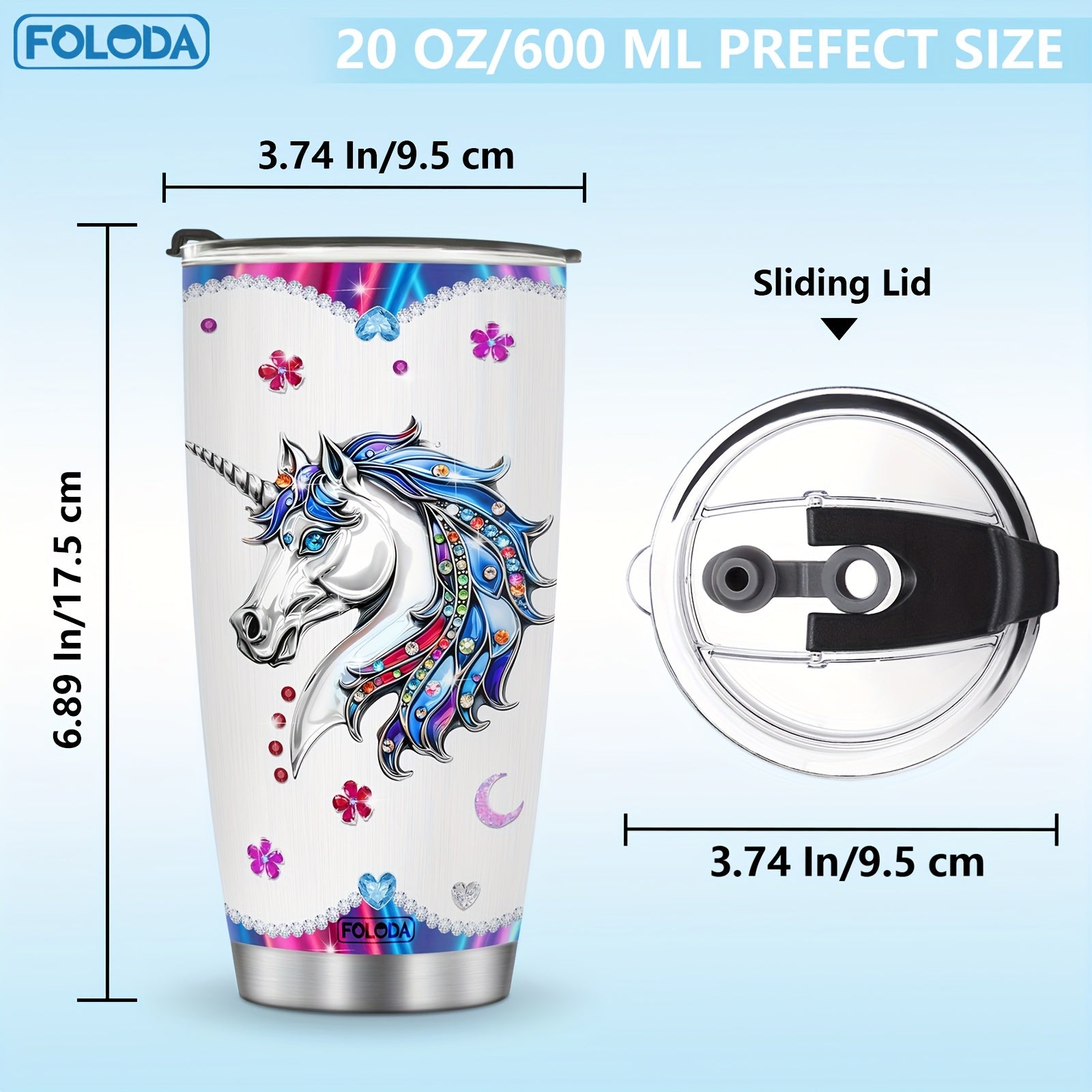 Unicorn Tumbler for Women with Funny Saying 20oz Reusable Drinkware