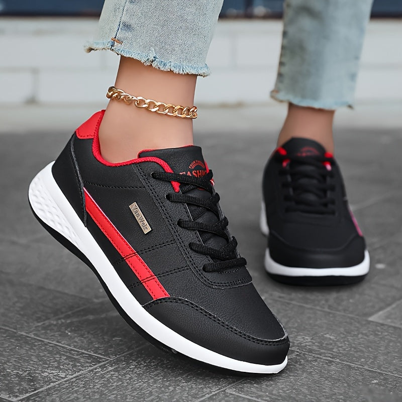 Women's Casual Lace-Up Sneakers with Platform Soft Sole Low Top All-Season