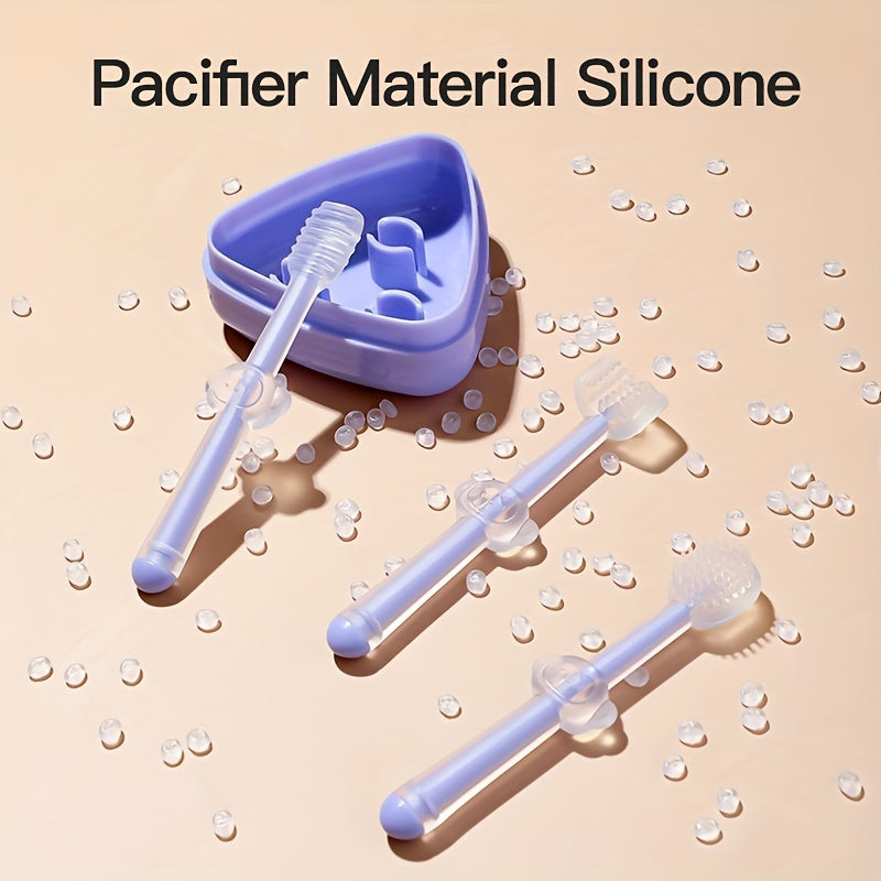 Baby Silicone Toothbrush and Tongue Cleaner with Storage Box