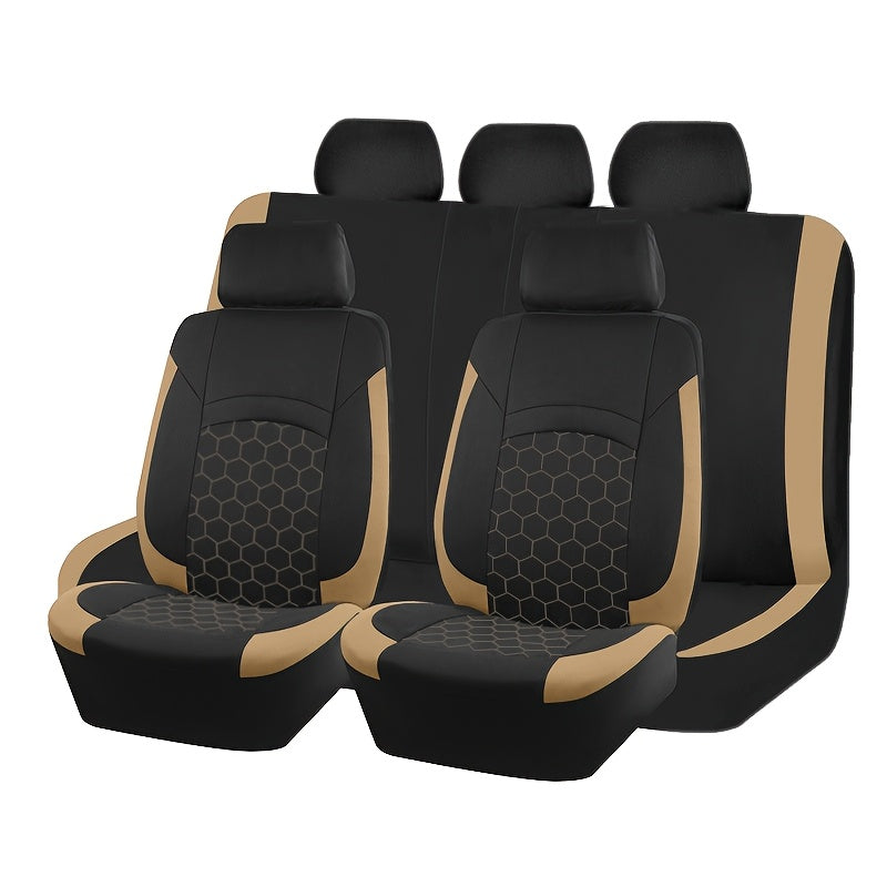 Universal Car Seat Covers Black Red Woven Polyester Durable Pack of 2