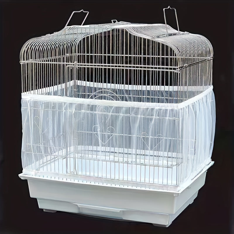 Mesh Net Cover for Bird Cage Keeps Parrots Clean and Tidy Polyester Fiber