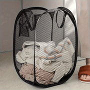 Cesta de lavandería de malla de nylon plegable, organizador ahorrador de espacio para baño, dormitorio, residencia universitaria