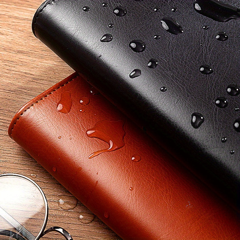 Durable TPU Faux Leather Business Folder with Dual Compartments Notepad Slot and Pen Holder