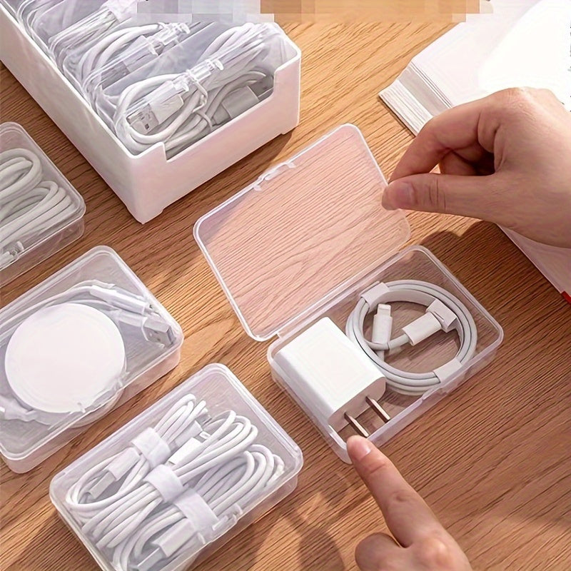 Caja organizadora de regletas con 8 compartimentos para cables y cargadores
