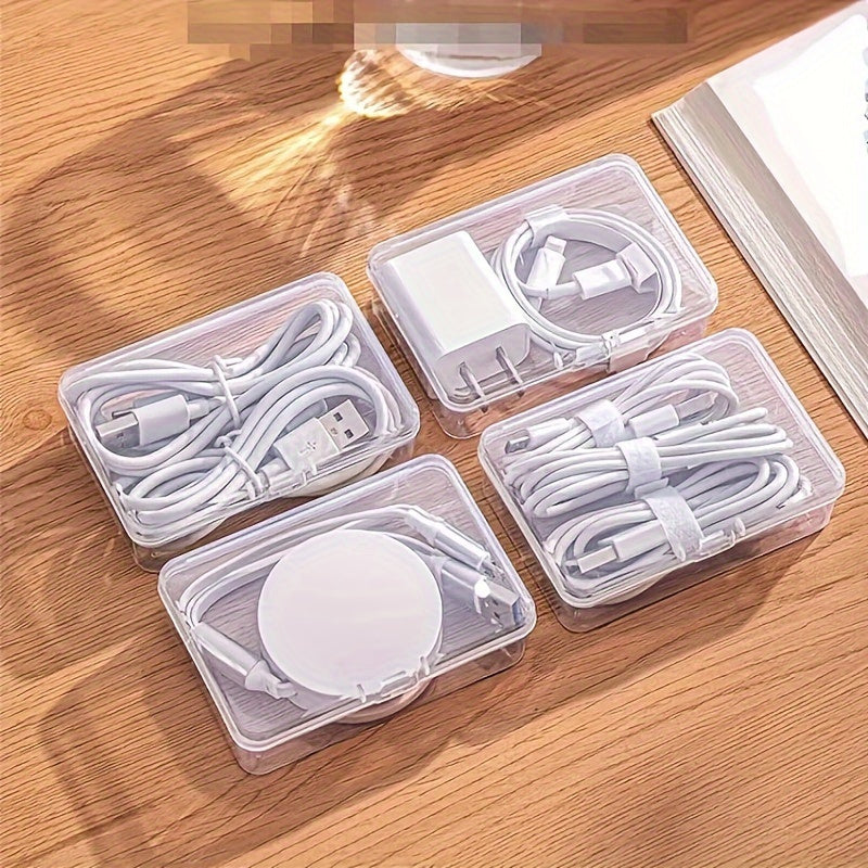 Caja organizadora de regletas con 8 compartimentos para cables y cargadores
