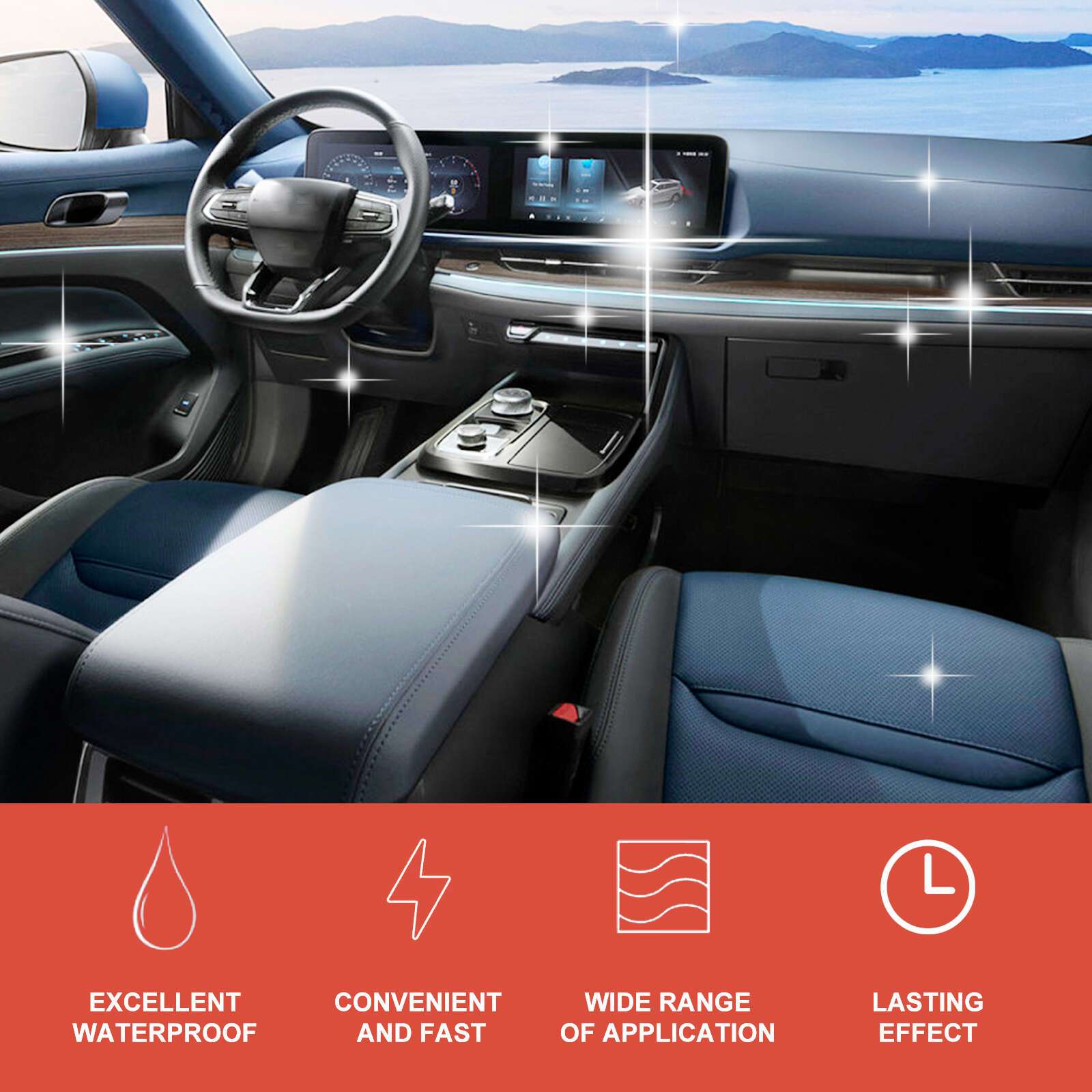 Pasta de limpieza para interiores de coche para eliminar manchas, polvo y cuidado del tablero