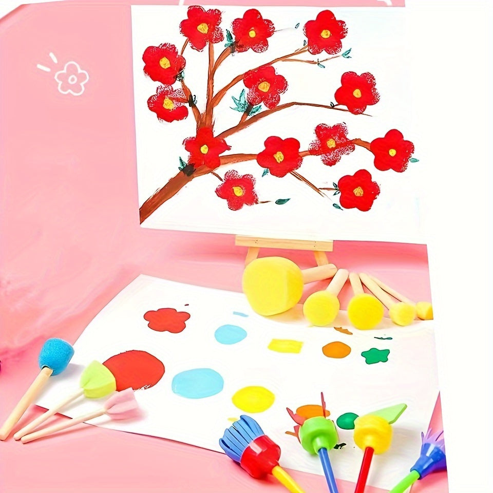 Set of 13 Sponge Painting Tools for DIY Graffiti Arts and Crafts