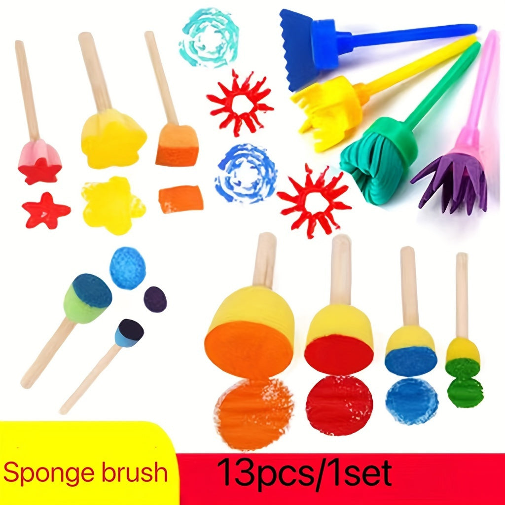 Set of 13 Sponge Painting Tools for DIY Graffiti Arts and Crafts