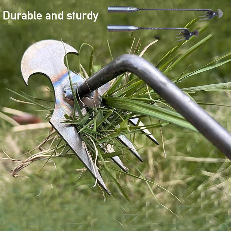 Metal Weed Puller with 4-Claw Design 11.8 Inch Handheld Garden Tool Manganese Steel