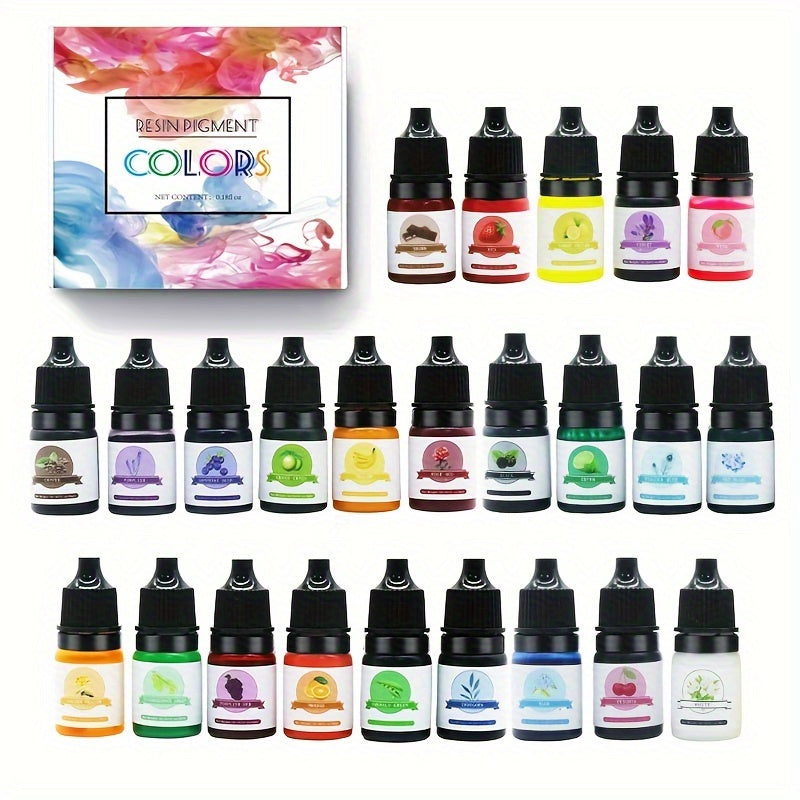 24-Color Set of Concentrated Resin Colorant for DIY Crafts 5ml