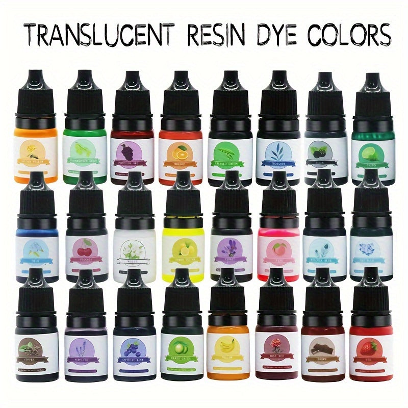 24-Color Set of Concentrated Resin Colorant for DIY Crafts 5ml