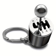 Unisex Alloy Gear Shift Keychain Car Accessory Black Mini Auto Part
