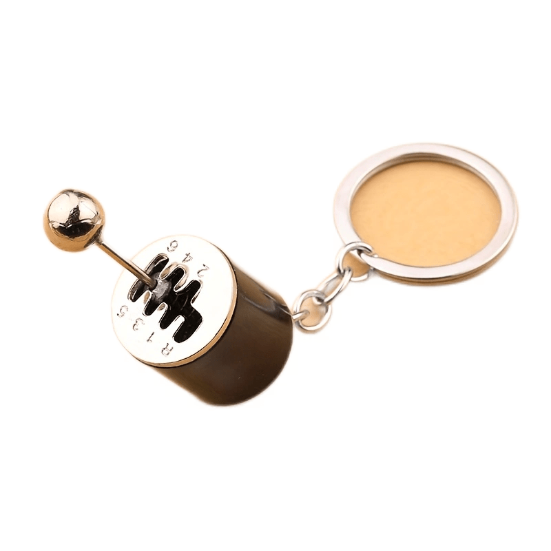 Unisex Alloy Gear Shift Keychain Car Accessory Black Mini Auto Part